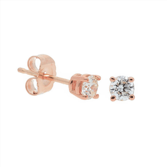 4 Prong Round Diamond Stud Earrings