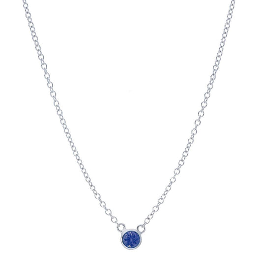 Blue Sapphire Bezel Necklace