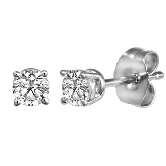 4 Prong Round Diamond Stud Earrings