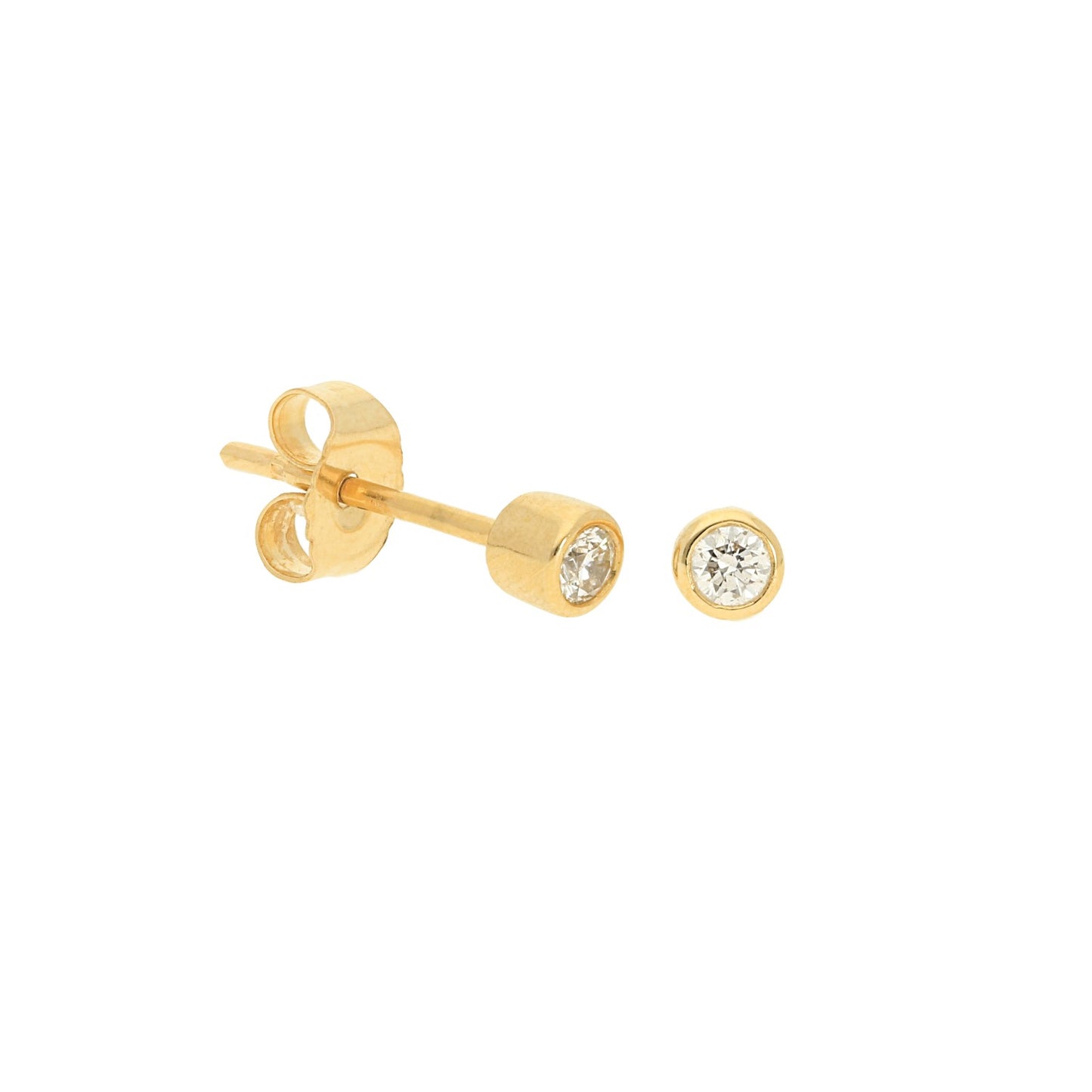 Plain Bezel Diamond Stud Earrings