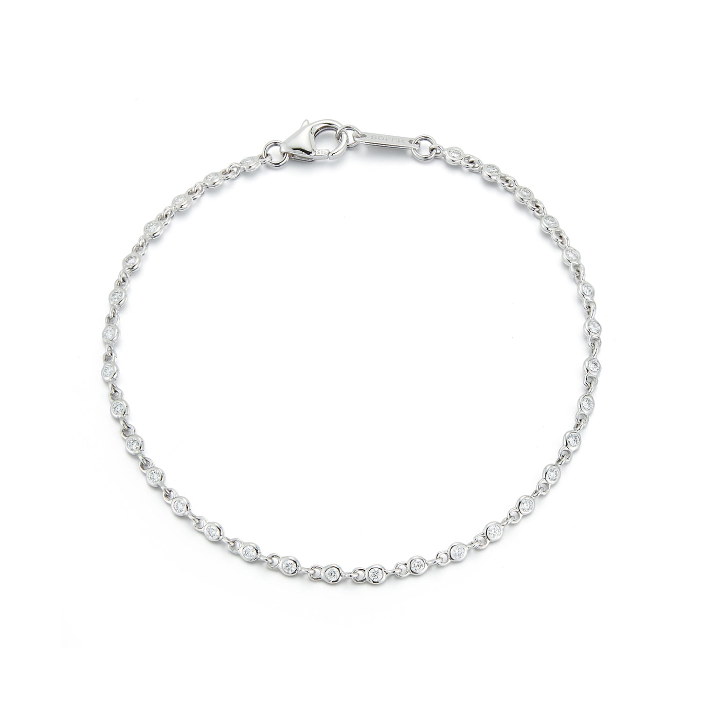 All Connected Plain Bezel Diamonds by the Yard Bracelet