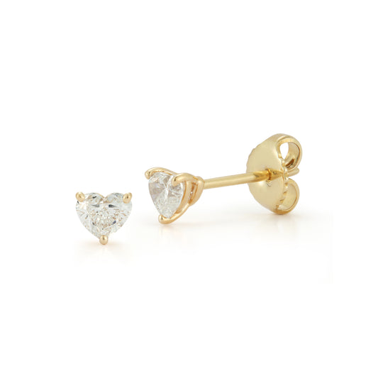 Heart Diamond Stud Earrings