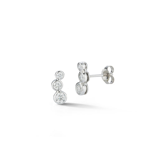 Graduated Diamond Bezel Stud Earrings