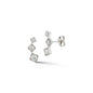 Graduated Square Shape Diamond Stud Earrings