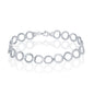 Sterling Silver Flat and Shiny Alternating Circle Bracelet