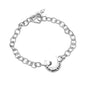 Sterling Silver Crescent with Heart "To The Moon and Back" with Heart and Arrow Toggle Bracelet