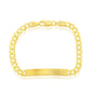 Sterling Silver 5mm Pave Curb Chain ID Bracelet - Gold Plated