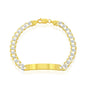 Sterling Silver 7mm Pave Curb Chain ID Bracelet - Gold Plated