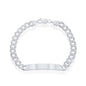 Sterling Silver 7mm Pave Curb Chain ID Bracelet