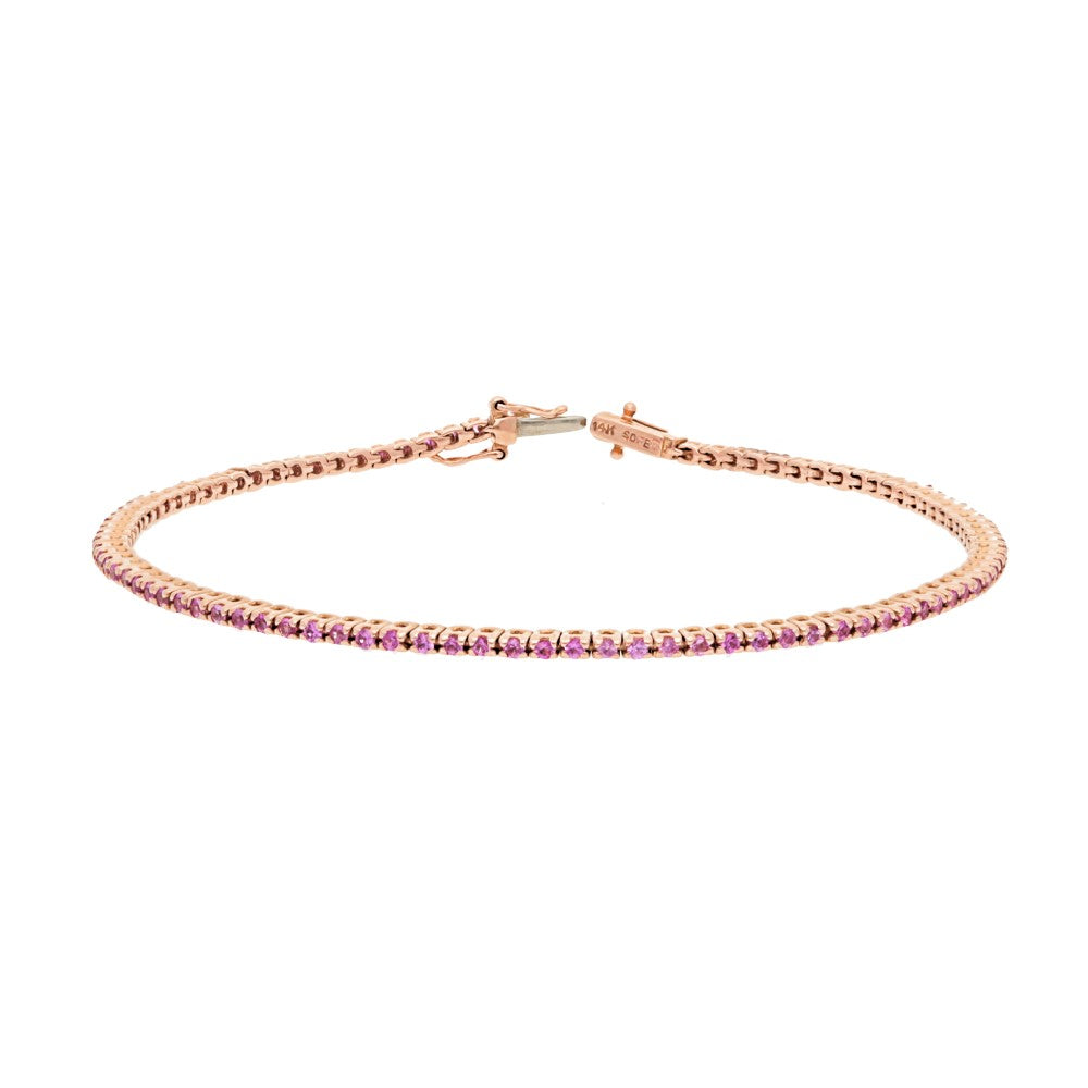 Pink Sapphire Tennis Bracelet