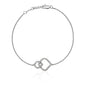 2 Interlocking Diamond Curvy Cushion Shape Bracelet