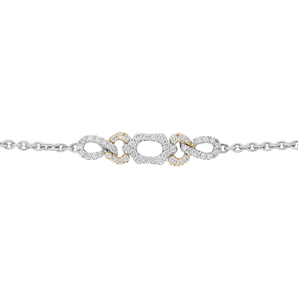 Diamond Swirl Link Bracelet