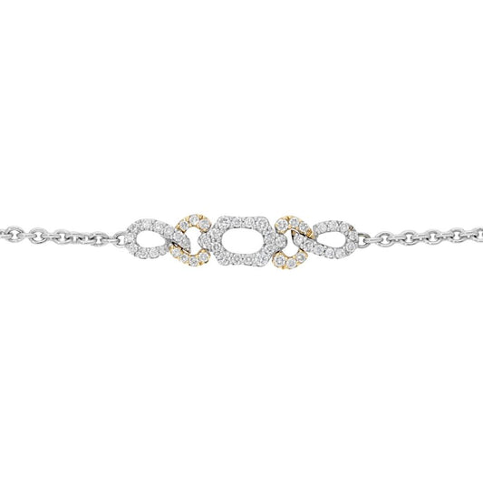 Diamond Swirl Link Bracelet