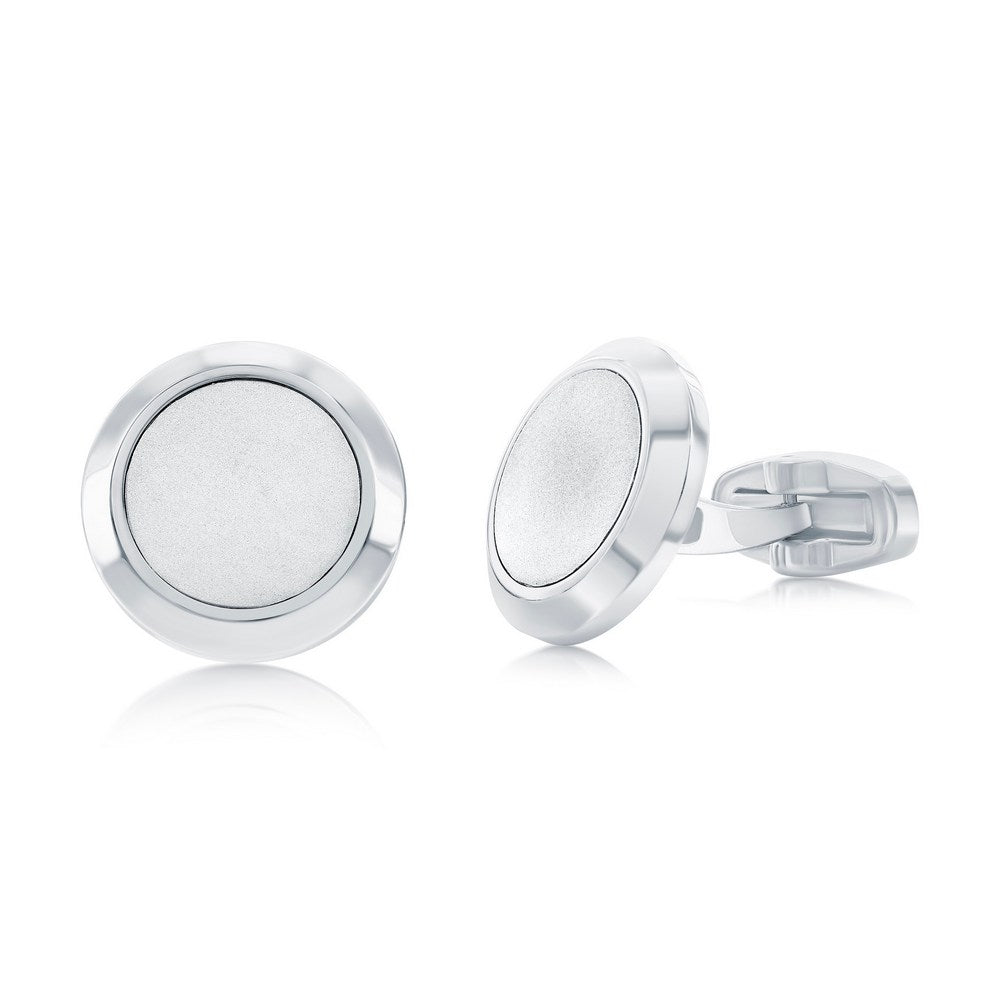 Stainless Steel, Brushed & Polished Cuff Links
