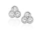 3 Milgrain Bezel Diamond Cluster Stud Earrings