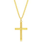 Stainless Steel Polished 3D Cross Necklace - Gold  Plated