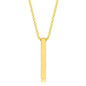 Stainless Steel Vertical Bar Necklace - Gold Plated