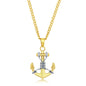 Stainless Steel Gold & Silver Anchor Necklace