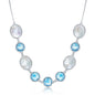 Sterling Silver Round MOP & Blue Topaz Necklace