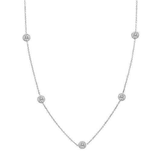 5 Milgrain Bezel Diamonds by the Yard Necklace