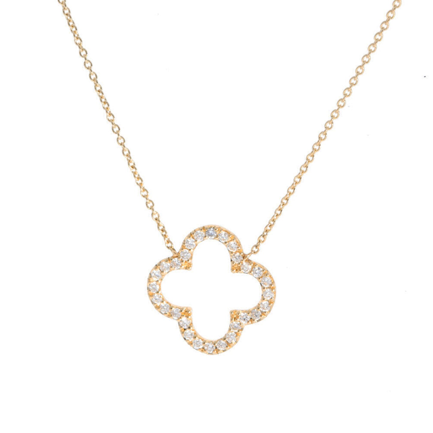 Open Clover Pave Necklace