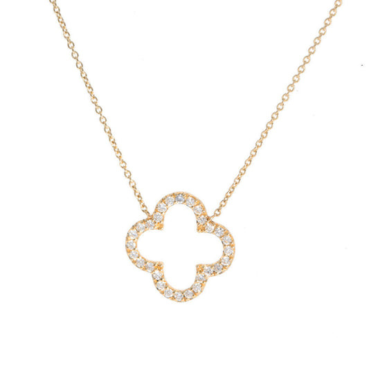 Open Clover Pave Necklace