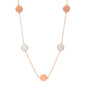 Alternating Satin and Diamond Pave Circles Necklace