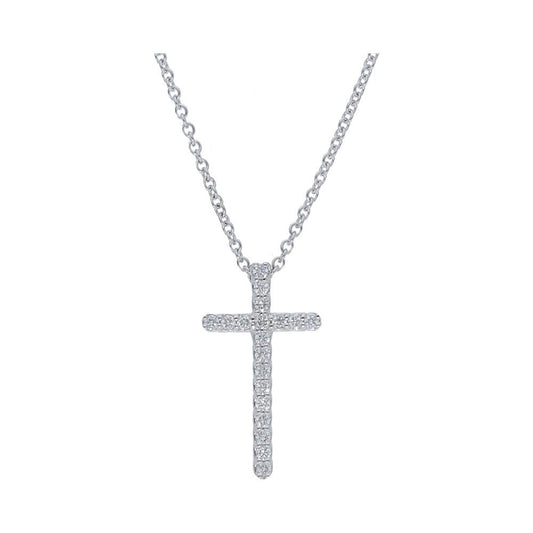 Thin Diamond Cross Pendant