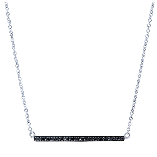 Black Diamond Bar Necklace