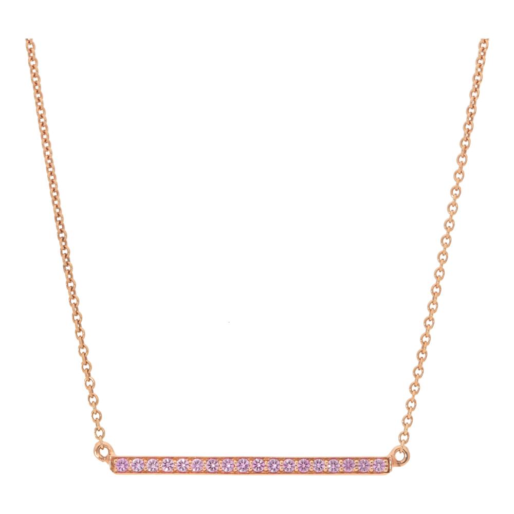 Pink Sapphire Bar Necklace