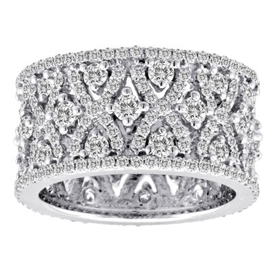 Wide Criss Cross Diamond Band