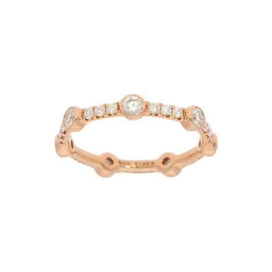Diamond Bezel and Pave Stackable Ring