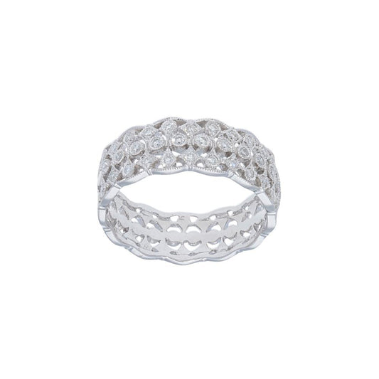 1/2 Way Around Diamond Band w/Scalloped Edges