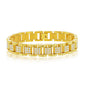 Stainless Steel CZ Square Link Bracelet - Gold Plated