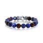 Stainless Steel Genuine Red Tiger Eye & Sodalite 10mm Bracelet