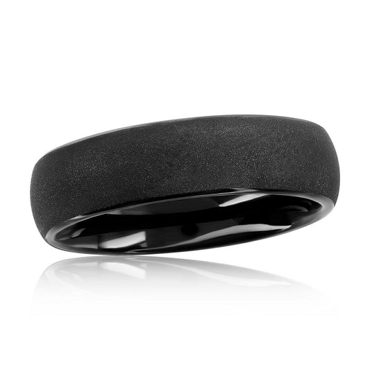 Black Plated Tungsten Ring - Matte Finish