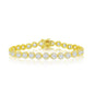 Sterling Silver 6MM Round Halo CZ Tennis Bracelet - Gold Plated