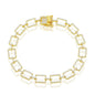 Sterling Silver CZ Paperclip Bracelet - Gold Plated