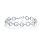 Sterling Silver Micro Pave CZ Rolo Bracelet