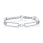 Sterling Silver CZ Paperclip Bracelet