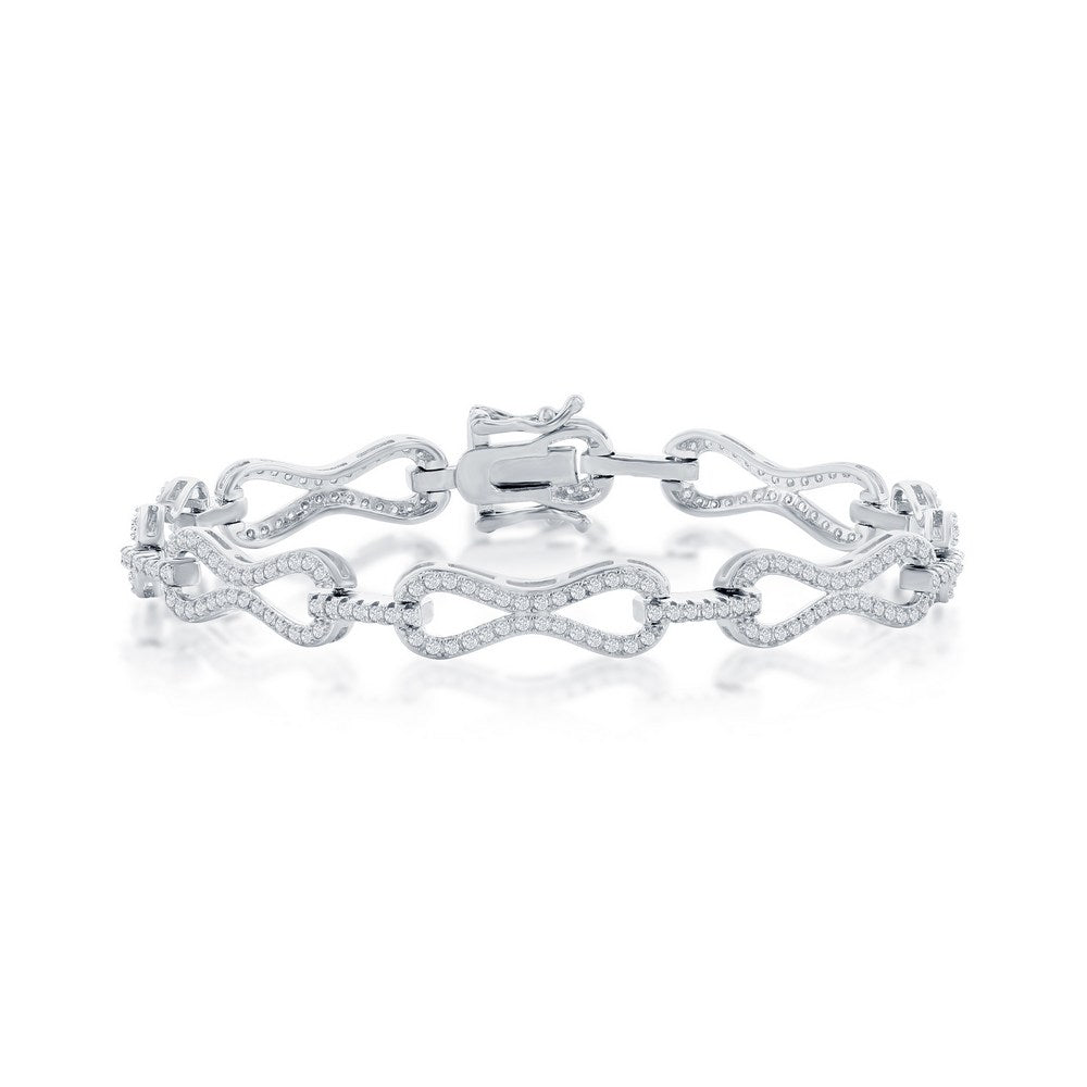 Sterling Silver CZ Infinity Bracelet