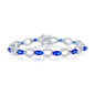 Sterling Silver Marquise & Oval Linked Bracelet - Sapphire CZ