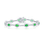 Sterling Silver Baguette Tennis Bracelet - CZ Emerald