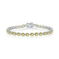 Sterling Silver 5mm Round Gem Tennis Bracelet - Citrine