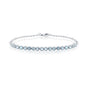 Sterling Silver 4mm Prong-Set Round B-T Gem, Chain Bracelet