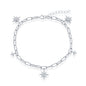 Sterling Silver North Star CZ Paperclip Bracelet