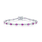 Sterling Silver 3mm CZ Tennis Bracelet - Pink Topaz CZ