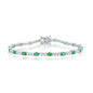 Sterling Silver 3mm CZ Tennis Bracelet - Emerald CZ