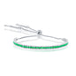 Sterling Silver Tennis Channel-Set CZ Adjustable Bolo Tassel Bracelet - Emerald CZ