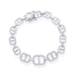 Sterling Silver Micro Pave CZ Linked Bracelet